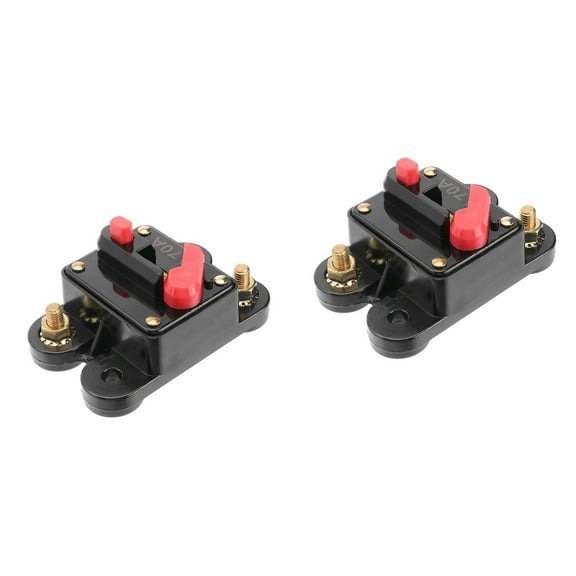 2pcs 70 Amp Circuit Breaker Trolling Motor Auto Car Marine Boat Bike Stereo Audio Terminal Inline Fuse Inverter with Manual Reset