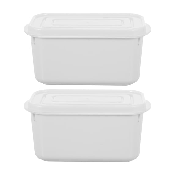 2pcs 700ml Plastic Butter Dish with Lid and Clear Storage Box for Snacks