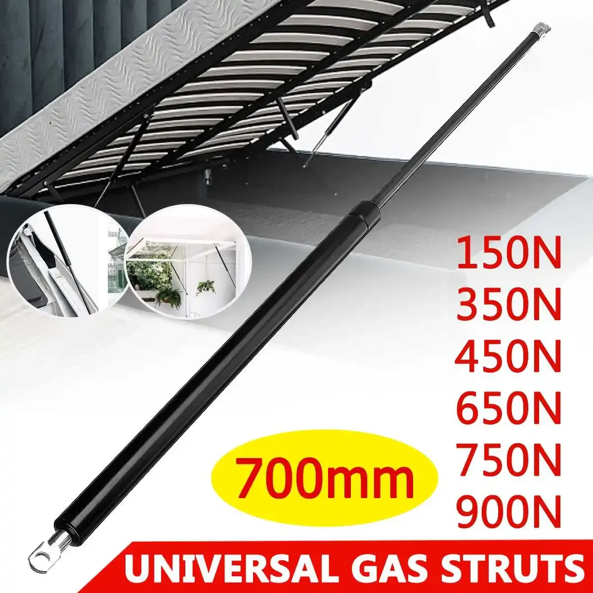 Achterklepsteunen 2 Stuks 100N 8mm Auto Gasveer Bars Gasveer Kap Ondersteuning Staaf Shock Lift Voor RV Bed Venster Bus Caravans 200mm 250mm 300mm 400mm 500mm Gas Prop Strut Spring (Color : 500mm