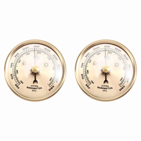 2pcs 70mm Atmospheric Home Barometer Weather Forecasting Instrument Aneroid Barometer Gas Pressure Gauge