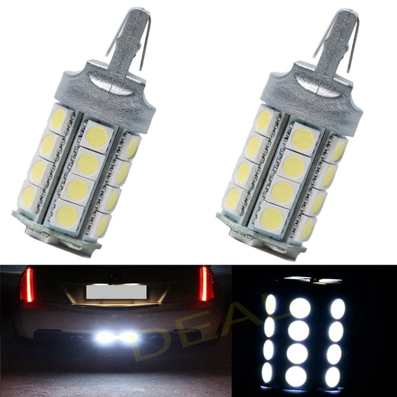 2pcs 7440 Super Bright White DC 12V 30-SMD LED Bulbs For Front Rear Turn Signal/Side Marker/Backup/Reverse/Stop/Brake Tail Light Lamp Single Filament