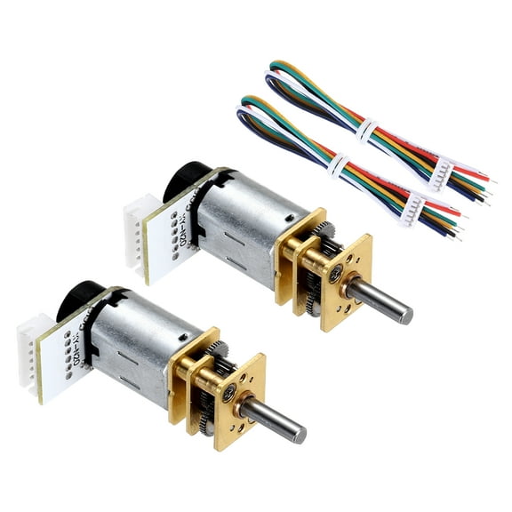 2pcs 75RPM Micro Gear Motor with Encoder, N20 DC3V Electric Reduction Motor