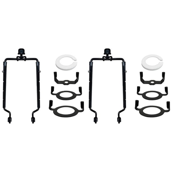 2pcs 7Inch Lamp Shade Harp Holder Adjustable Lamp Harp Kit E14,E26,E27 Light Base Adapter Black Horn Lampshade Bracket