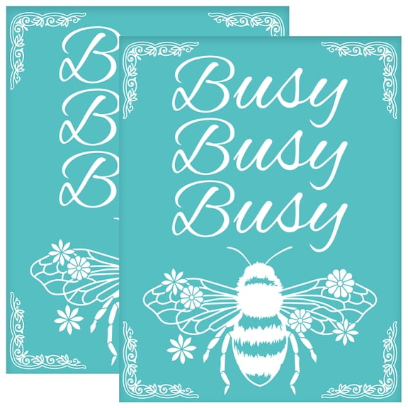 2pcs 8.6x11 Inch Busy Bee Self-Adhesive Silk Screen Printing Stencil Flower Bee Silk Screen Stencil Spring Theme Reusable Mesh Stencils Transfer for DIY T-Shirt Fabric Painting