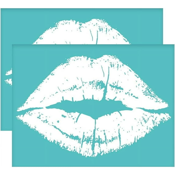 2pcs 8.6x11 Inch Silk Screen Printing Stencils Self-Adhesive Lip Stencils