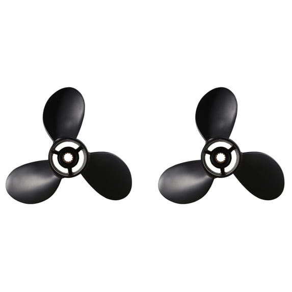 2pcs 8.9 x 8.5 Black Boat Outboard Propeller for 2 Stroke 9.8HP Aluminum Alloy 3B2-64517-0 Boat Motor
