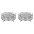 thumbnail image 1 of 2pcs 8-Inch 3-Layers Air Fryer Rack Stackable Grid Grilling Rack Stainless Steel Round Rack for Home Kitchen Oven Cooker, 1 of 6
