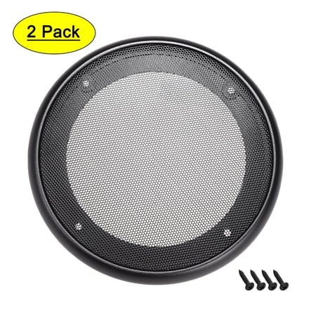 2pcs 8" Speaker Grill Mesh Decorative Circle Woofer Guard Protective Cover Audio Parts Black