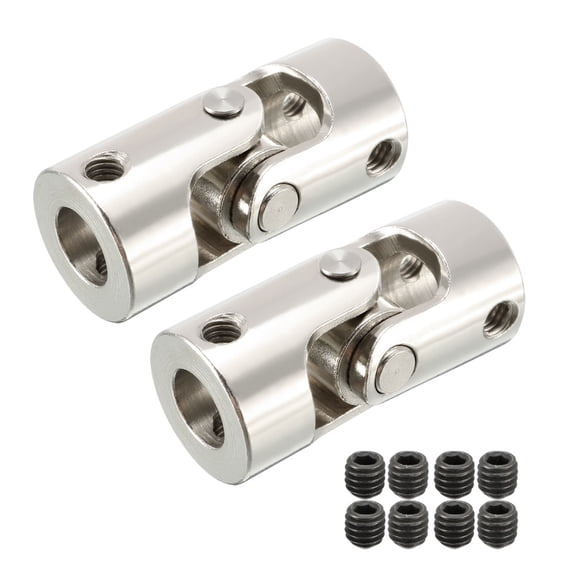2pcs 8mm to 10mm Rotatable Universal Steering Shaft U Joint Coupler L35XD16