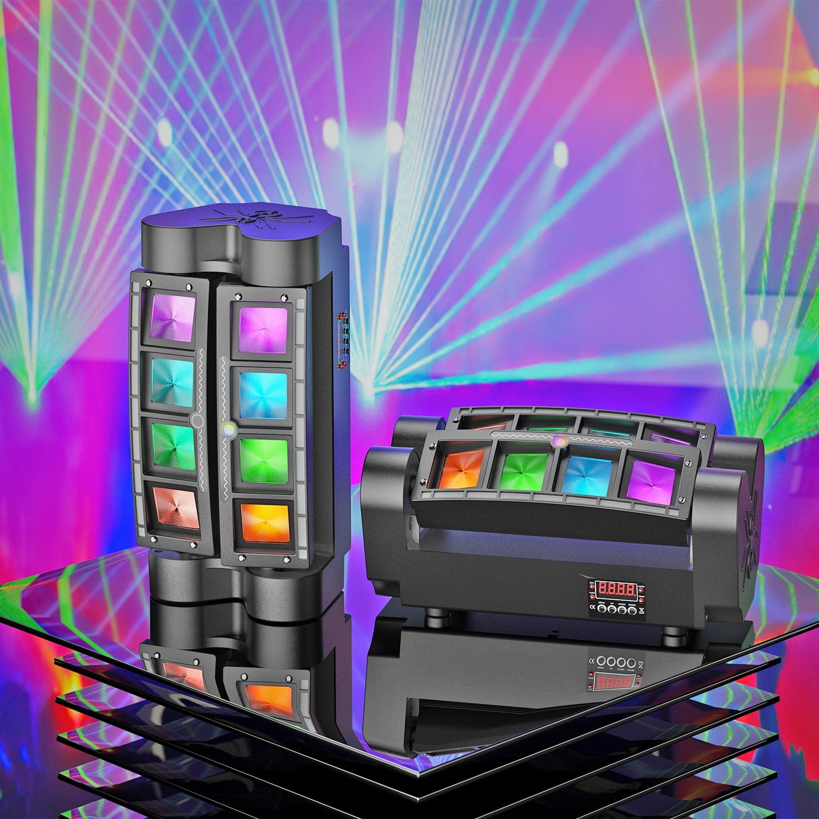 2pcs 8x10W RGBW LED Spider Moving Head DJ Lights, RG Effect 2pcs 8x10W RGBW LED Spider Moving Head DJ Lights, RG Effect