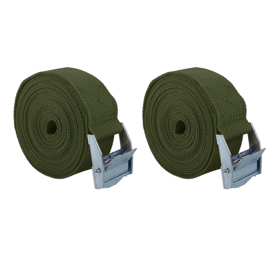 2pcs 9.8ft Cargo Tie Down Straps Lashing Straps Luggage Strap Adjustable with Cam Lock Buckle for Car Truck Army Green