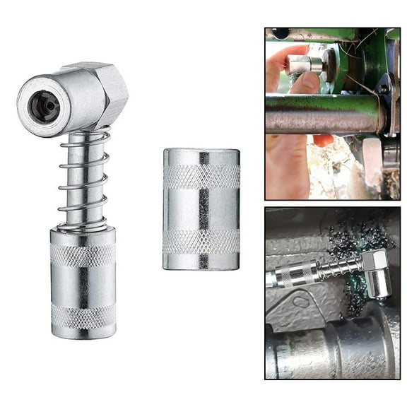 2pcs 90 Degree 3 Jaw Coupler Grease Nozzle Adapter Fitting Tool with Sleeve