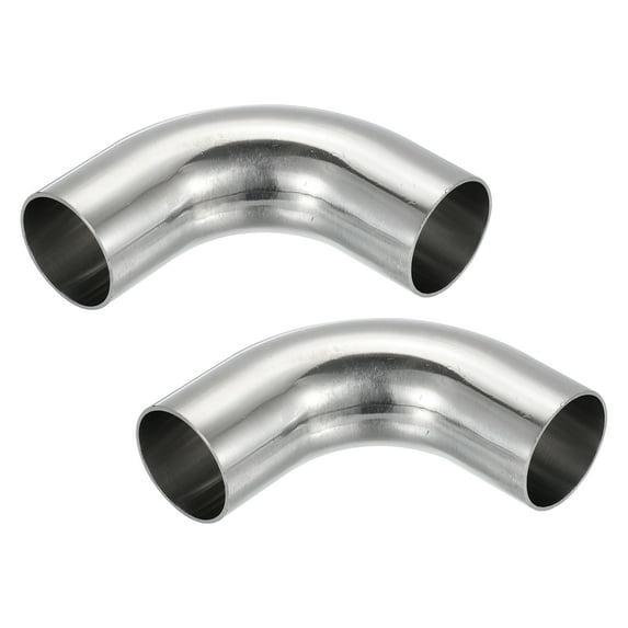 2pcs 90 Degree Mandrel Bend Elbow, 1 1/2 Inch OD Steel Exhaust Elbow Exhaust Piping Connector 304 Stainless