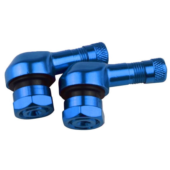 2pcs 90 degree Tool Aluminum Motorcycle 11.3mm Rim Tire Tyre Stems Blue