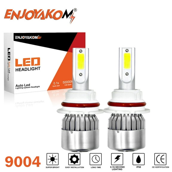 2pcs 9004 HB1 High Low Beam For Ford F-150 F-250 F-350 1987-1991 Super Bright 6000K White LED Headlight Bulbs