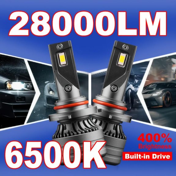 2pcs 9005/HB3 9006/HB4 CSP CHIPS LED Light 360-Degree LED Conersion Kit Headlight Lamps 160W, 6500K, Auto Fog Light Bulbs With COB Bright Chip, High-Speed Fan Car Lighting