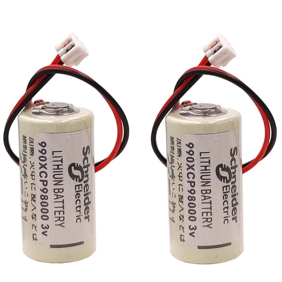 2pcs 90XCP98000 3V 1800mAh PLC Battery for Schneider PLC 140 Series CPU 990XCP98000 2/3A Battery