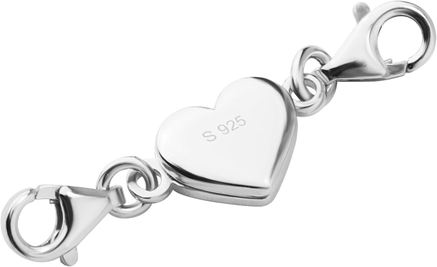 2 Sterling Silver Heart Lobster Claw Clasps - .925 Silver, 11mm, For Necklaces & Bracelets, Jewelry Making
