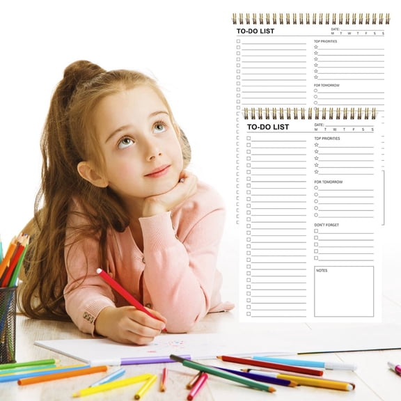 2pcs A5 & B4 To Do List Notepad, Undated Daily Planner Notepad with Protective Plastic Cover, To Do List Notebook for Work, Priority Checklist Productivity Organizer, 50 Thick Tear off Sheets/Pack