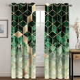 2pcs Abstract Art Curtains With Red Flower & Abstract Spiral Circle