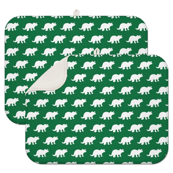 2pcs Abstract Watercolor Dinosaur Pad, Artistic Microfiber with Modern Dino Print, Quick-Dry