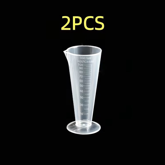 2pcs Acid and Alkali Resistant Polypropylene Conical Measuring Cups - Heat Resistant to 100C for Accurate Lab Measurements