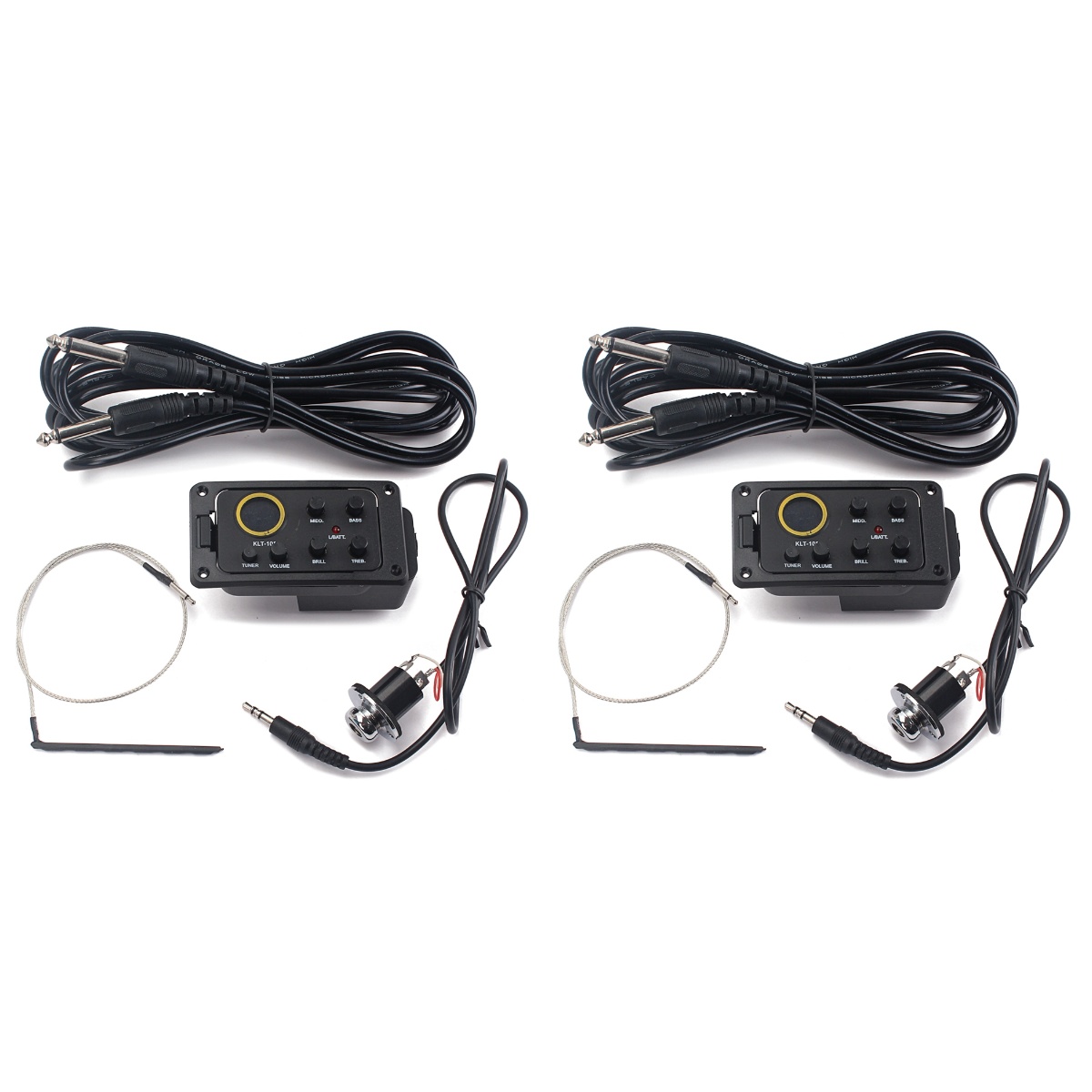 2pcs Acoustic Folk Guitar 4 Band Preamp EQ Equalizer Preamp Piezo