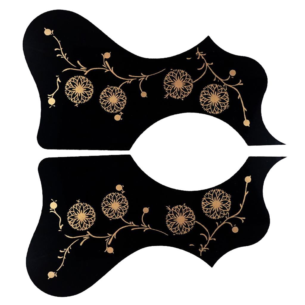 2pcs Acoustic Guitar Pickguard, Flower Shaped Self - Black - Walmart.com