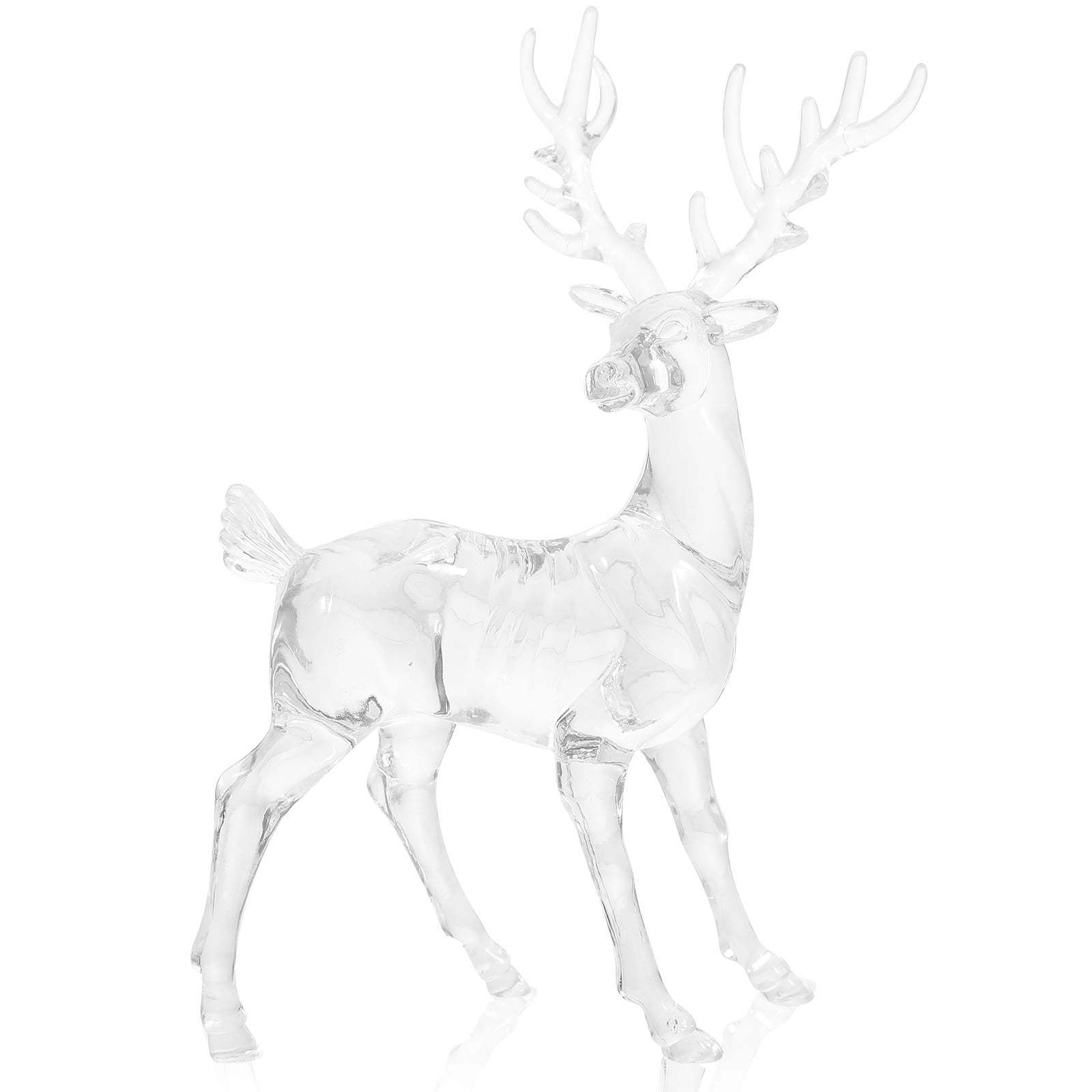 2pcs Acrylic Clear Christmas Elk Figurines Desktop Elk Ornaments