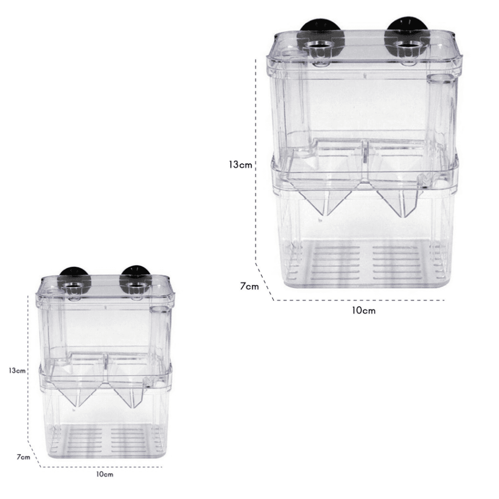 2pcs Acrylic Fish Breeding Aquarium Dual Layer Hanging Fry Baby Fish