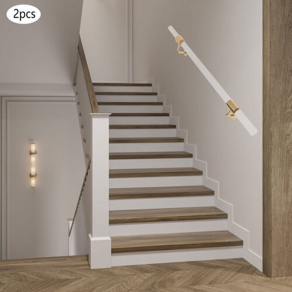 2pcs Acrylic Handrail For Indoor Stairs Wall Mount Railing Wall Bracket