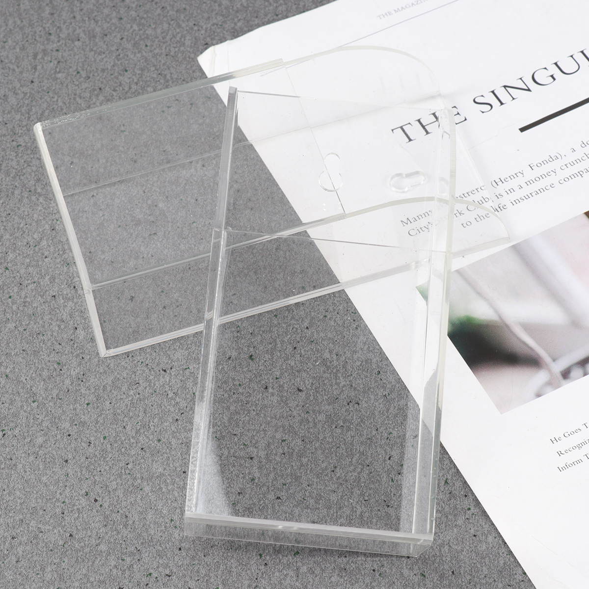 2pcs Acrylic Holder Wallmounted Storage Case for Home Office Hotel (72