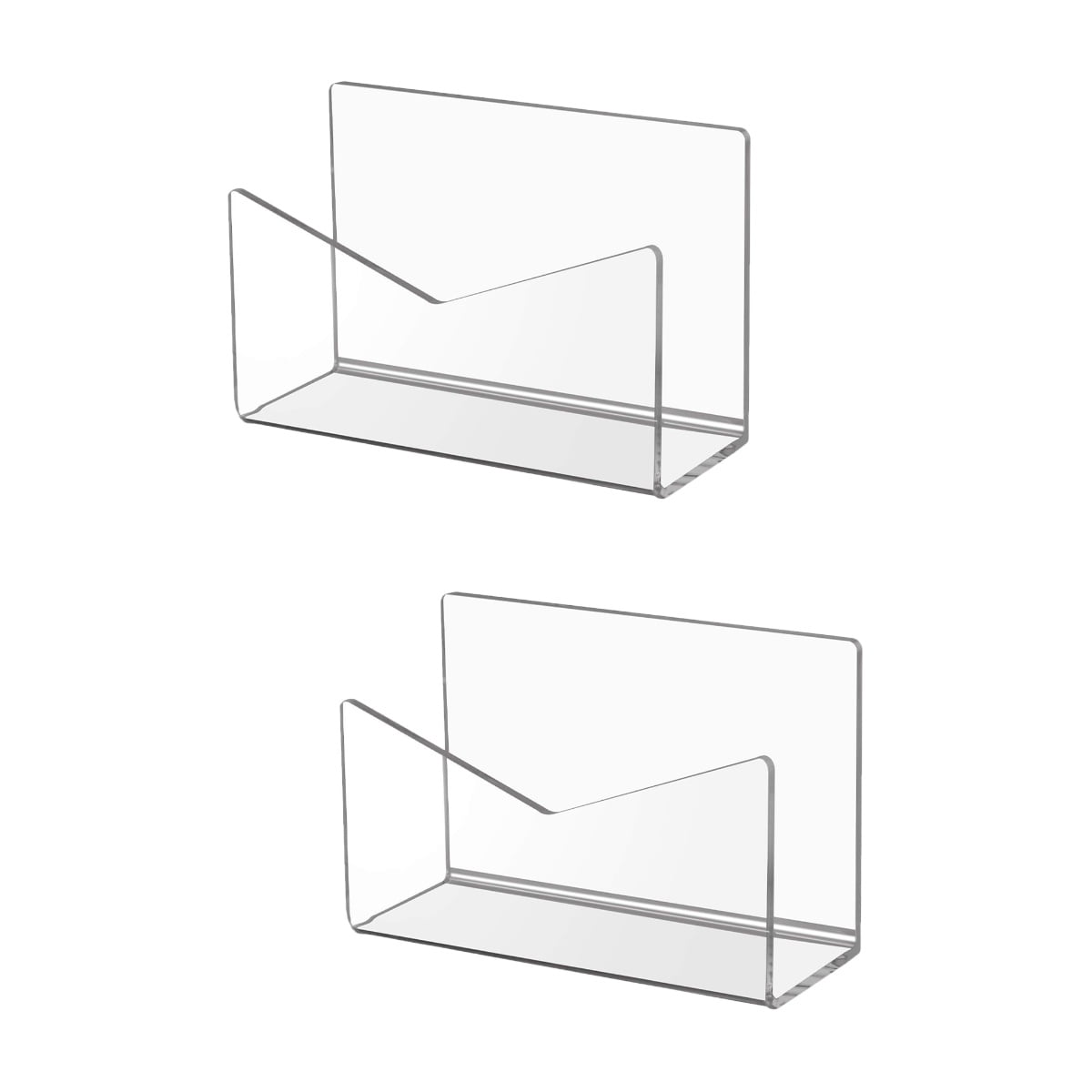 2pcs acrylic mail holder clear desktop bookshelf tabletop office desk