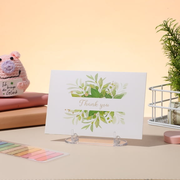 HAMPPLIES Acrylic Picture Frame Holder 2-Pack Transparent Display Stand for Photos and Items