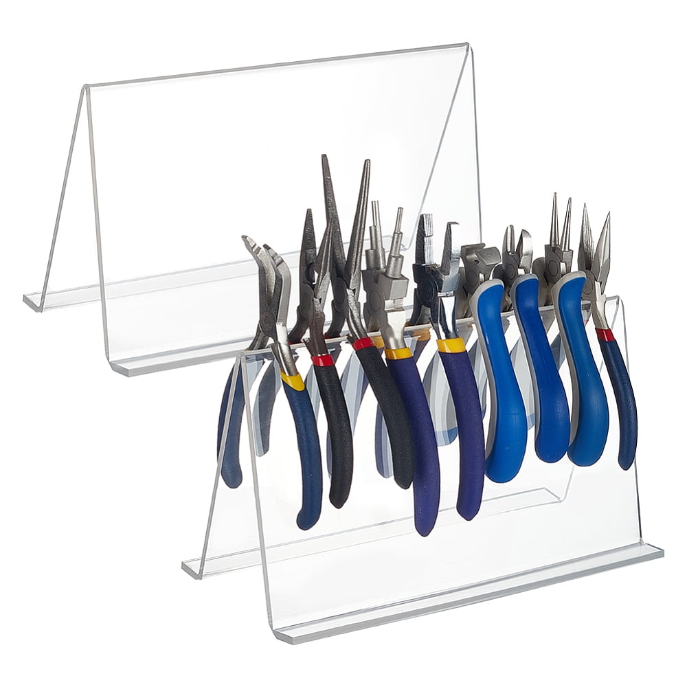 2pcs Acrylic Pliers Holder Clear 9.8x21x12cm