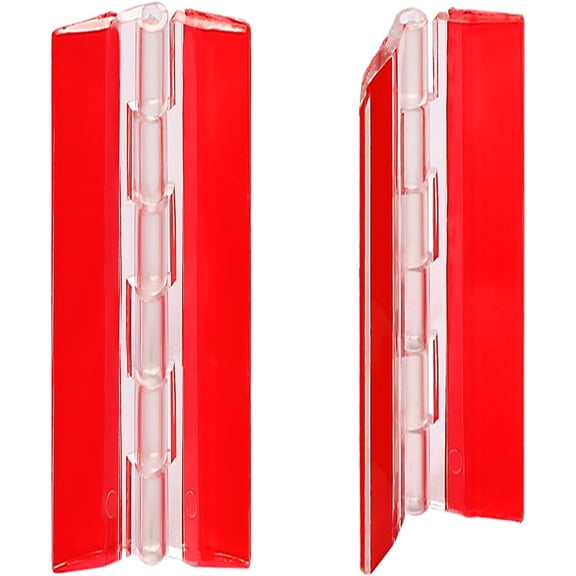 2pcs Acrylic Small Clear Plastic Transparent Folding Self-Adhesive Continuous Hinge for Cabinet Drawer Furniture Aquarium Lid DIY Crafts Display Stand 200x42 mm