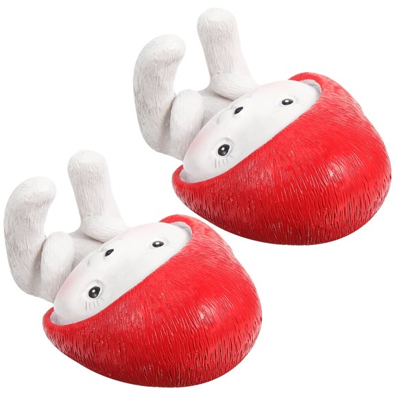 Bunny Wall Hooks for Clothes Adhesive Resin Hooks Multi Color 2pcs Small Size