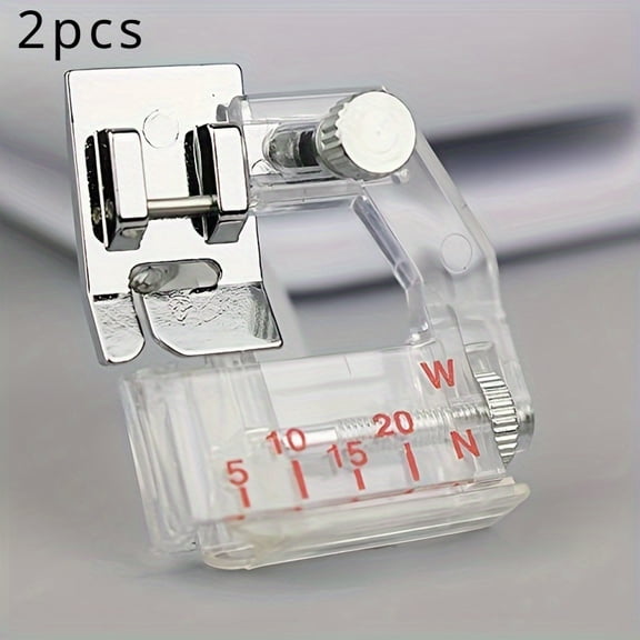 2pcs Adjustable Bias Binder Foot Sewing Machine Presser Foot Snap-on-Compatible Fits All Low Shank Snap-On Singer, Brother and More