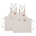 thumbnail image 1 of 2pcs Adjustable Chef Apron Cross Back Aprons for Kitchen Cooking Art Painting, Beige, 1 of 6