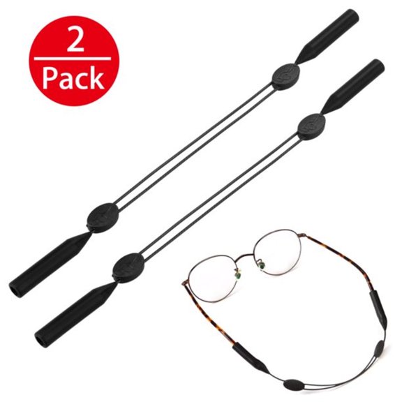 2pcs Adjustable Glasses Straps, Eye Glasses Holder Straps, Anti-Slip Eyeglass Retainer, Neck Cord Sports Eyeglasses Band Strap Lanyards, Sunglasses Rope String Holder for Men Women