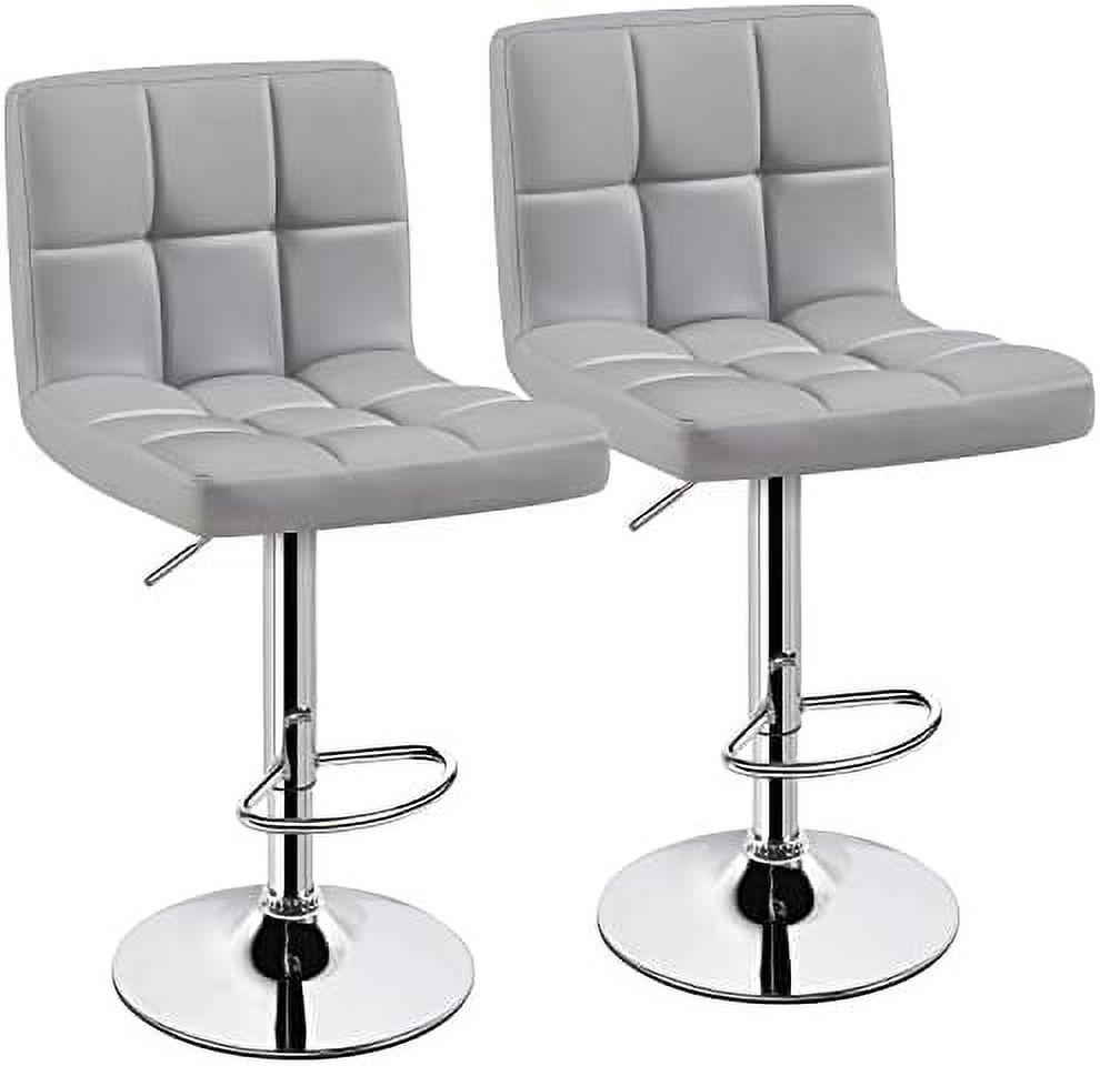 2pcs Adjustable Modern Stools Back Counter Height Swivel Stool Swivel