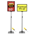 thumbnail image 1 of 2pcs Adjustable Pedestal Poster Sign Stand, 8.5 x 11 Inch Heavy Duty Aluminum Sign Holder, Vertical and Horizontal Poster Stand, Floor Standing Display for Advertisement Menu Display, Black, 1 of 7