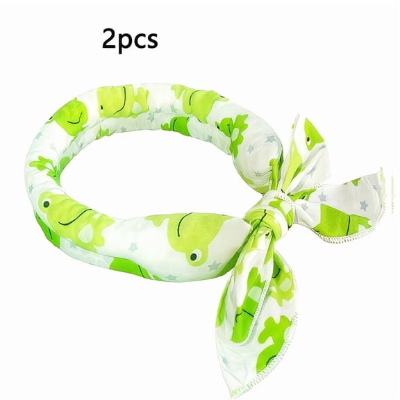 2pcs Adjustable Pet Cooling Ice Scarf for Dogs & Cats - Summer Heatstroke Prevention Neck Collar