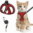 thumbnail image 1 of 2pcs Adjustable Pet Harness & Leash Set, Breathable Mesh Cat Harness With Leash, Pet Supplies For Outdoor Walking, 1 of 9