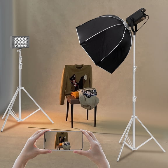 2pcs Adjustable Photography Light Stand Kit with Durable Softbox Support for Photography Studios