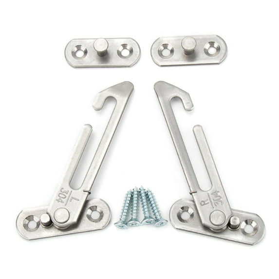 2pcs Adjustable Window Limiters 304 Stainless Steel Window Restrictor Clips Safety Locks Smooth Bottom Secure Install