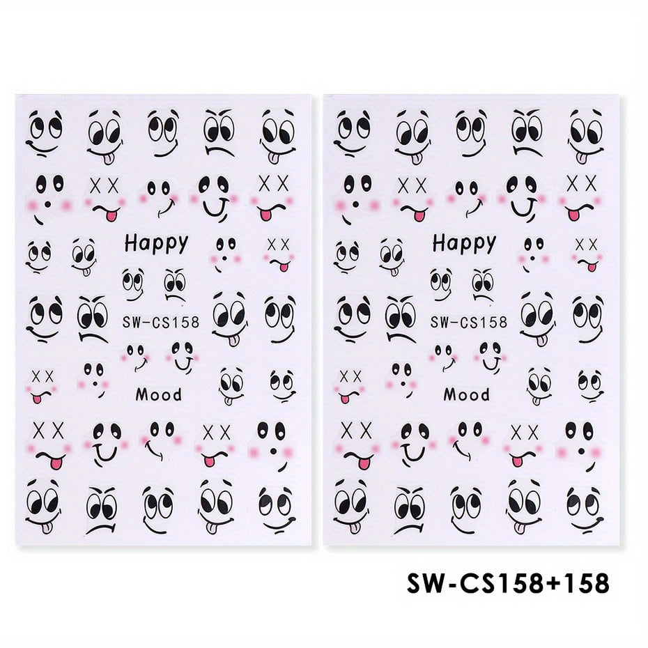 2pcs Adorable Black Ant Nail Sticker Fashion Expression Design Cute Cartoon Childlike Decor Decals Foils DIY Charm Manicure Tips