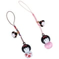 2pcs Adorable Japanese Doll Keychain Bag Phone Hanging Pendants