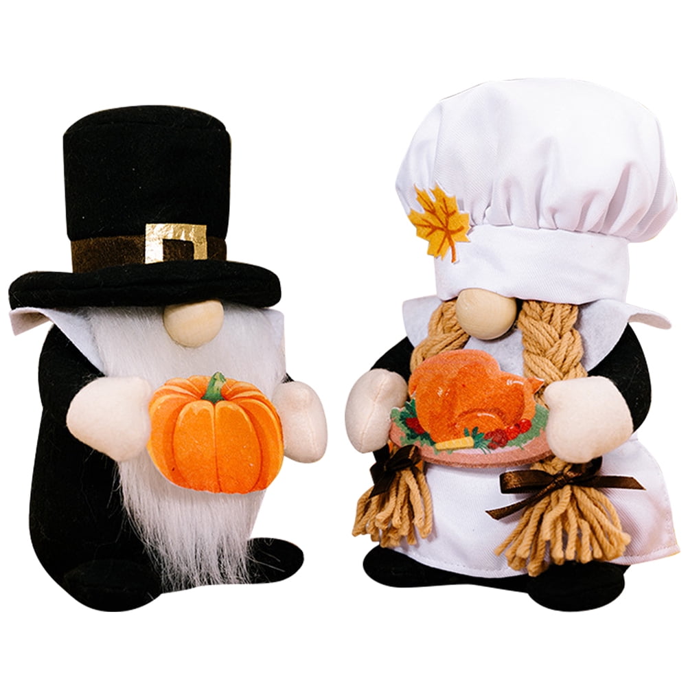 2pcs Adorable Thanksgiving Plush Gnome Festival Party Decorative Gnome ...