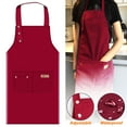 thumbnail image 1 of 2pcs Adult Aprons with 2 Pockets Waterproof Bib Neck Strap Apron for BBQ Drawing Crafting Red, 1 of 8